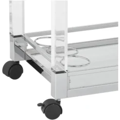 Studio 55D Rossi 32 3/4" Wide Clear Acrylic And Chrome Rolling Serving Bar Cart -Baxton Studio Sale Shop GUEST 80baacdf 18f9 4bd5 8599 7a6a51221fdb