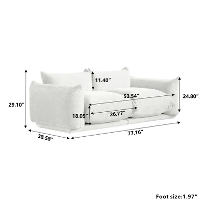 Modular Sectional Sofa,Lovesofa Couch, 77.16inch Minimalist Convertible Sofa Couch, Modern Chenilleyarn 2 Seater Living Room Sofa Sets 6 Modular Sectional Sofa,Lovesofa Couch, 77.16inch Minimalist Convertible Sofa Couch, Modern Chenilleyarn 2 Seater Living Room Sofa Sets - Image 6