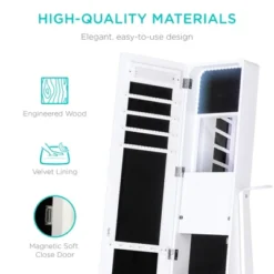 Best Choice Products Full Length LED Mirrored Jewelry Storage Organizer Cabinet W/ Interior & Exterior Lights -Baxton Studio Sale Shop GUEST 812654c9 8a62 4b21 968a 1467f92895da