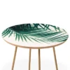Round Anita's & Bella's Artwork Palm Leaves Green Vibes Side Table Green/Gold - Deny Designs