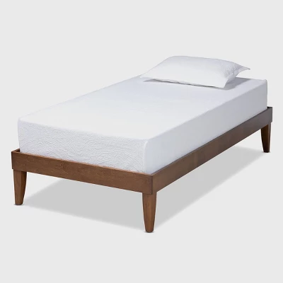 Lucina Walnut Platform Bed Frame Brown - Baxton Studio 10 Lucina Walnut Platform Bed Frame Brown - Baxton Studio - Image 10
