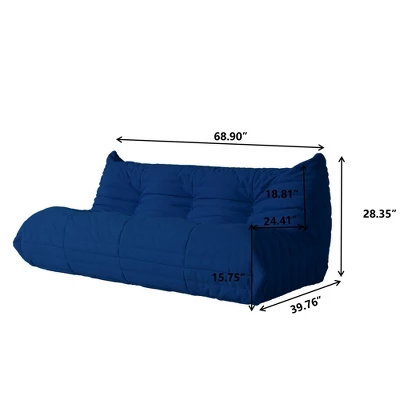 WJShome 69 INCH Lazy Floor Sofa Couch, Teddy Velvet Mohair Fireside Corner Bean Bag Chairs For Adults,Blue 2 WJShome 69 INCH Lazy Floor Sofa Couch, Teddy Velvet Mohair Fireside Corner Bean Bag Chairs For Adults,Blue - Image 2