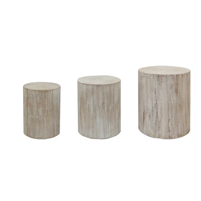 3-Piece Round Nesting Coffee Table Set,Modern Drum End Tables,Wooden Accent Side Tables For Living Room-Baofuwish 4 3-Piece Round Nesting Coffee Table Set,Modern Drum End Tables,Wooden Accent Side Tables For Living Room-Baofuwish - Image 4