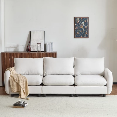 Christopher Knight Home Acker 99.5" Modern 3 Seater Upholstered Sectional Sofa, White 1 Christopher Knight Home Acker 99.5" Modern 3 Seater Upholstered Sectional Sofa, White