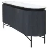 Granite Top And Metal Legs Racetrack Sideboard Cabinet White/Charcoal - StyleCraft