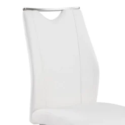 Set Of 2 Evelyn Dining Chair White/Steel Finish - Armen Living