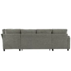 109.9" U-Shaped Sectional Sofa With Pull-Out Bed, Storage, Cup Holders & USB Ports, Versatile Sleeper Couch For Living Room - ModernLuxe -Baxton Studio Sale Shop GUEST 8336ae14 5298 4ab0 9026 8beaf94b208a