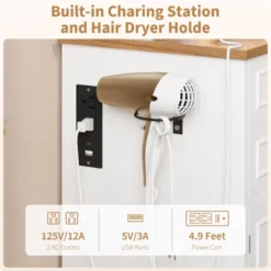 Vanity Desk With LED Lighted Mirror, Makeup Vanity Table With 5 Drawers, 4 Doors, And 3 Storage Shelves For Bedroom, Dressing Room 15 Vanity Desk With LED Lighted Mirror, Makeup Vanity Table With 5 Drawers, 4 Doors, And 3 Storage Shelves For Bedroom, Dressing Room -Baxton Studio Sale Shop GUEST 83d4d9d1 b60f 45da 87a0 e405ae2de486