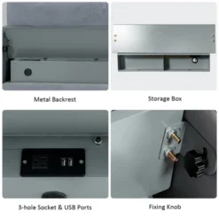 Costway Modular L-shaped Sectional Sofa With Reversible Chaise & 2 USB Ports Ash Grey -Baxton Studio Sale Shop GUEST 83f6c769 2dc0 40ff a24c 6a00929ab398
