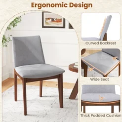 Tangkula Wooden Dining Chairs Of 4 W/ Added Cushions High Curved Back For Dining Room 14 Tangkula Wooden Dining Chairs Of 4 W/ Added Cushions High Curved Back For Dining Room -Baxton Studio Sale Shop GUEST 841c0b1f 66be 4af8 bd22 e37f67bf1562