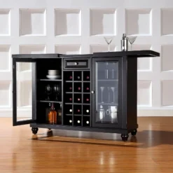 Cambridge Sliding Top Bar Wood/Black - Crosley -Baxton Studio Sale Shop GUEST 844805a0 9b4d 45f6 a86b 7c645f56344c