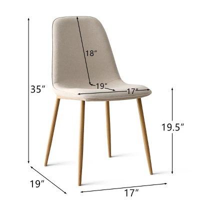 Oslo Modern Design Dining Chair Set Of 4 And 8, Linen Dining Chair With Oak Metal Legs, Indoor Furniture - Maison Boucle 4 Oslo Modern Design Dining Chair Set Of 4 And 8, Linen Dining Chair With Oak Metal Legs, Indoor Furniture - Maison Boucle - Image 4