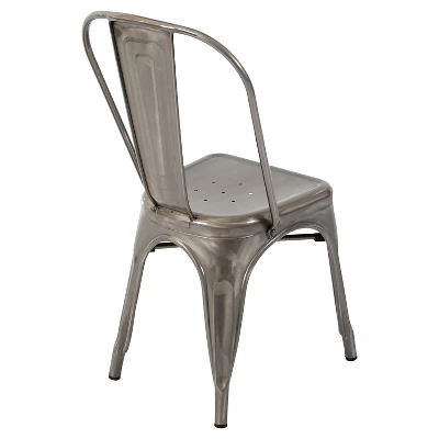 Set Of 2 Oregon Industrial Dining Chair Metal/Silver Gloss - LumiSource 2 Set Of 2 Oregon Industrial Dining Chair Metal/Silver Gloss - LumiSource - Image 2