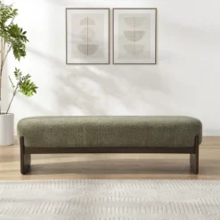 Christopher Knight Home Arabella 64" Modern Rubberwood Upholstered Loop Yarn Ottoman -Baxton Studio Sale Shop GUEST 85cf1ac3 7572 42bc 912c 12bdc28dcd70