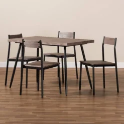 5pc Dining Set Metal And Mave Wood Walnut/Black - Baxton Studio -Baxton Studio Sale Shop GUEST 85f812b9 1c33 466d af2b f6c3baf15f46