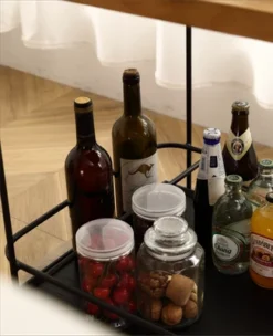 Freya 30.7 Inches White Rubber Finish/Top And Shelves With Carbon Steel Materials Bar Serving Carts- Maison Boucle -Baxton Studio Sale Shop GUEST 86032427 3786 4f15 8dbc 59a13f64d3fa