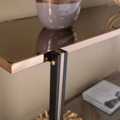 Carswaf Console Table With Mirrored Top Champagne - Aiden Lane 6 Carswaf Console Table With Mirrored Top Champagne - Aiden Lane - Image 6