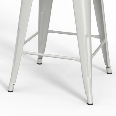 Set Of 2 24" Josephine Metal/Wood Counter Height Barstools White - WyndenHall 4 Set Of 2 24" Josephine Metal/Wood Counter Height Barstools White - WyndenHall - Image 4