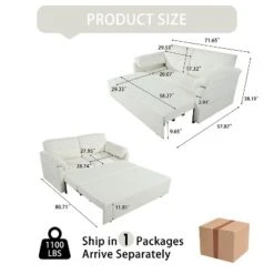 GDFStudio Dirak Modern Multi-Functional 71.65'' Chenille Upholstery Convertible Queen Size Sofa Bed -Baxton Studio Sale Shop GUEST 8684d125 350a 447a afe6 86291014af58