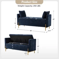 Arrigo Upholstered Flip Top Storage Bench With Arms |ARTFUL LIVING DESIGN -Baxton Studio Sale Shop GUEST 86bf9ce7 0f14 404c b375 b3183b1b0295