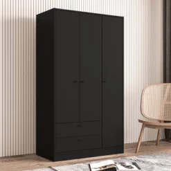 Denmark 3 Door And 2 Drawer Wardrobe - Chique -Baxton Studio Sale Shop GUEST 871a3da3 dd8b 4487 8d07 0f18acd90941