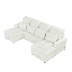 110.2"W Oversized U-Shaped Sectional Sofa, Pull-Out Sofa Bed With Double Storage Chaise Lounges And 2 USB Ports - ModernLuxe 21 110.2"W Oversized U-Shaped Sectional Sofa, Pull-Out Sofa Bed With Double Storage Chaise Lounges And 2 USB Ports - ModernLuxe -Baxton Studio Sale Shop GUEST 87518b31 8fe4 4043 81fc 6dbfa004b5fb