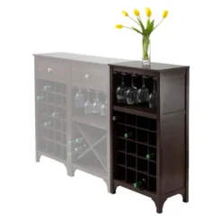 20 Bottles Glass Holder Wine Cabinet Wood/Coffee - Winsome -Baxton Studio Sale Shop GUEST 8783e444 71b1 41eb bfef a38f09c0af49