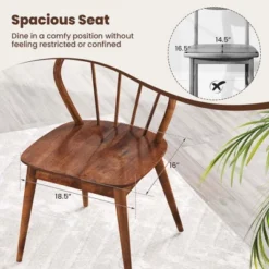 Costway Wooden Dining Chair Set Of 2/4 With High Spindle Back Rubber Wood Legs Wide Seat -Baxton Studio Sale Shop GUEST 87b0b293 1671 41bc ae96 8165ab79b7d6