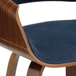 Studio 55D Walnut Swivel Bar Stool 25 3/4" High Mid Century Blue Velvet With Backrest Footrest For Kitchen Counter Height Island -Baxton Studio Sale Shop GUEST 87b251ea d78d 4a93 8634 d397fe1bd7f2