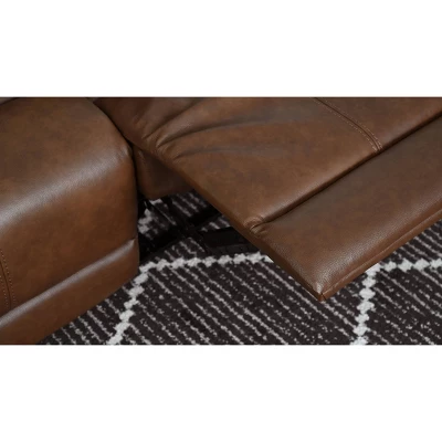 Gilbert Leather Manual Reclining Loveseat Brown - Abbyson Living 5 Gilbert Leather Manual Reclining Loveseat Brown - Abbyson Living - Image 5