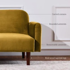 Best Choice Products Curved Convertible Futon, Velvet Fabric Split-Back Sleeper Bed -Baxton Studio Sale Shop GUEST 87e50440 df23 476d 876d e165d1b858e5