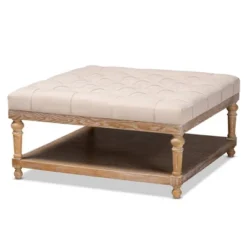 Kelly Linen Fabric Upholstered Wood Cocktail Ottoman - Baxton Studio -Baxton Studio Sale Shop GUEST 8861c9e0 1089 423f 87dd bafa734ad6d2