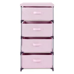 Juvale Fabric Drawer Dresser Storage Organizer Chest Tower With 4 Clothes Drawers Bins For Bedroom, Nursery, Closet, Pink 16.5x13 In -Baxton Studio Sale Shop GUEST 88908523 1219 4364 bc00 e909528f449d