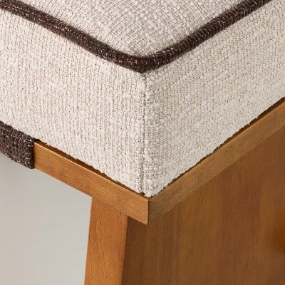 Upholstered Mid Century Ottoman Cream - Hearth & Hand™ With Magnolia 3 Upholstered Mid Century Ottoman Cream - Hearth & Hand™ With Magnolia - Image 3