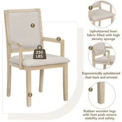 5 PCS Round Extendable Dining Table Set With Butterfly Leaf And 4 Upholstered Dining Armchairs-ModernLuxe 17 5 PCS Round Extendable Dining Table Set With Butterfly Leaf And 4 Upholstered Dining Armchairs-ModernLuxe -Baxton Studio Sale Shop GUEST 8940945e b9e8 4182 9cbc 349e3dfcb5af