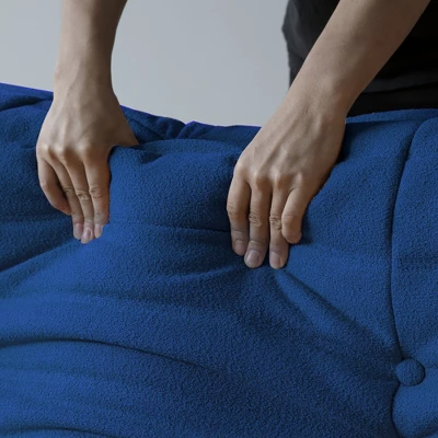 WJShome 69 INCH Lazy Floor Sofa Couch, Teddy Velvet Mohair Fireside Corner Bean Bag Chairs For Adults,Blue 4 WJShome 69 INCH Lazy Floor Sofa Couch, Teddy Velvet Mohair Fireside Corner Bean Bag Chairs For Adults,Blue - Image 4