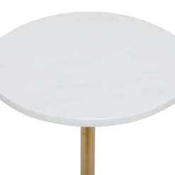 Contemporary Metal And Marble Pedestal Accent Table Gold - Olivia & May -Baxton Studio Sale Shop GUEST 898e7021 031b 40e7 acd8 409f6dd95e45
