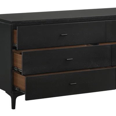Legend 6 Drawer Dresser Black - Armen Living 4 Legend 6 Drawer Dresser Black - Armen Living - Image 4