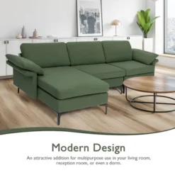 Costway L-shaped Modern Modular Sectional Sofa W/ Reversible Chaise & 2 USB Ports -Baxton Studio Sale Shop GUEST 89e20c6f ab51 4765 b02b 7fe73edc2e2b