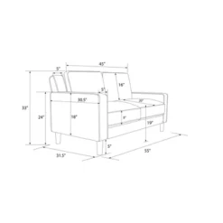 Taliyah Loveseat 2 Seater Sofa - Room & Joy -Baxton Studio Sale Shop GUEST 89e23aad d76a 4766 8f39 f77506472b32