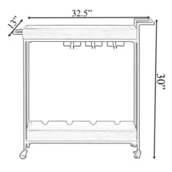 Vintiquewise Metal Wine Bar Serving Cart With Rolling Wheels, Wine Rack, And Glass Holder -Baxton Studio Sale Shop GUEST 8a019615 d233 4785 ba34 88dc6edffd14