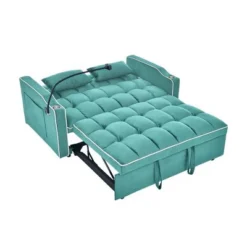 CAVINAS Velvet Pull-Out Sofa Bed, Versatile Foldable Sofa, Modern Loveseat Sofa With Usb Port/Ashtray/Swivel Phone Stand, Sleeper Sofa Couch -Baxton Studio Sale Shop GUEST 8a39d94d a857 4314 9d4b 6a4cccb841a0