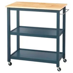 Mylah Kitchen 2-Tier Rolling Cart - Buylateral -Baxton Studio Sale Shop GUEST 8a495174 aab5 4bc1 b195 cfdd18337741