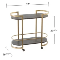 Lyflon Rolling Bar Cart Black/Gold - Aiden Lane -Baxton Studio Sale Shop GUEST 8a9c3cea c0a8 4530 bcb4 5adeba0dd4a0