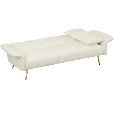 DOMETOUR 70.1 Inch Futon Sofa Bed For Living Room Bedroom, Convertible Sofa Bed Sleeper Loveseat With Armrests And 2 Pillows 1 DOMETOUR 70.1 Inch Futon Sofa Bed For Living Room Bedroom, Convertible Sofa Bed Sleeper Loveseat With Armrests And 2 Pillows