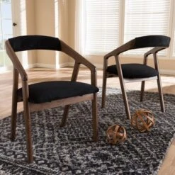Set Of 2 Wendy Midcentury Modern Velvet And Walnut Wood Finishing Dining Chairs Dark Gray/ Brown - Baxton Studio -Baxton Studio Sale Shop GUEST 8b54dc3f 77e6 415c 9a04 ecada8a3ea4b