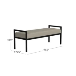 Modern Metal Bench Fawn Velvet - HomePop -Baxton Studio Sale Shop GUEST 8ba6c880 e6ab 410b a009 f0f1a1a0eb74