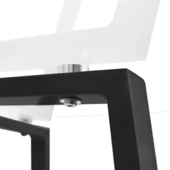 36'' Hana Glass Top Modern Round Dining Table Pedestal Black Leg-The Pop Maison -Baxton Studio Sale Shop GUEST 8bb64888 265e 4a08 bd3b 78a7ae1ab684