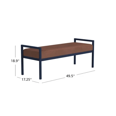 Modern Meta Bench Spice Velvet - HomePop 5 Modern Meta Bench Spice Velvet - HomePop - Image 5