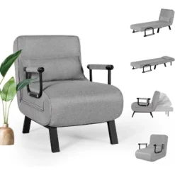 TYBOATLE Convertible Chair Bed Sleeper For Adults With 5-Position Adjustable Backrest & Pillow, Comfy Single Futon Sofa Bed For Apartment, Office -Baxton Studio Sale Shop GUEST 8c3e6000 3d3b 4a42 89a7 6c0a52abe640